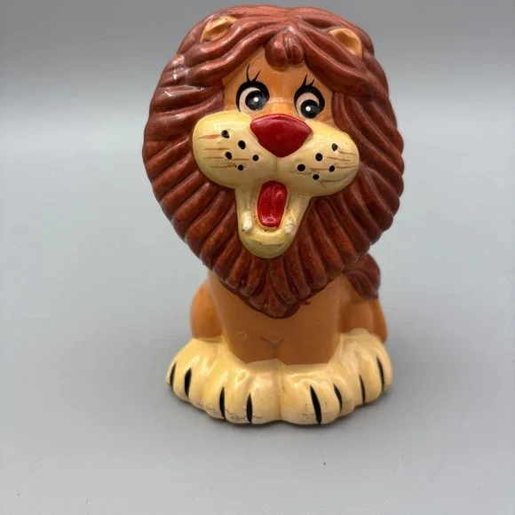 Vintage Coin Bank, Lion In A Cage "Please Feed Me" Ceramic Bank, 5" 80's  Taiwan - Picture 7 of 16
